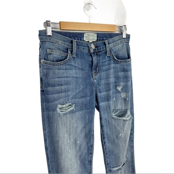 Current/Elliott Paint Splatter Stiletto Distressed Jeans 26 - Picture 4 of 14